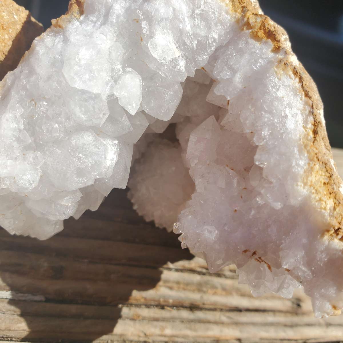 white quartz geode