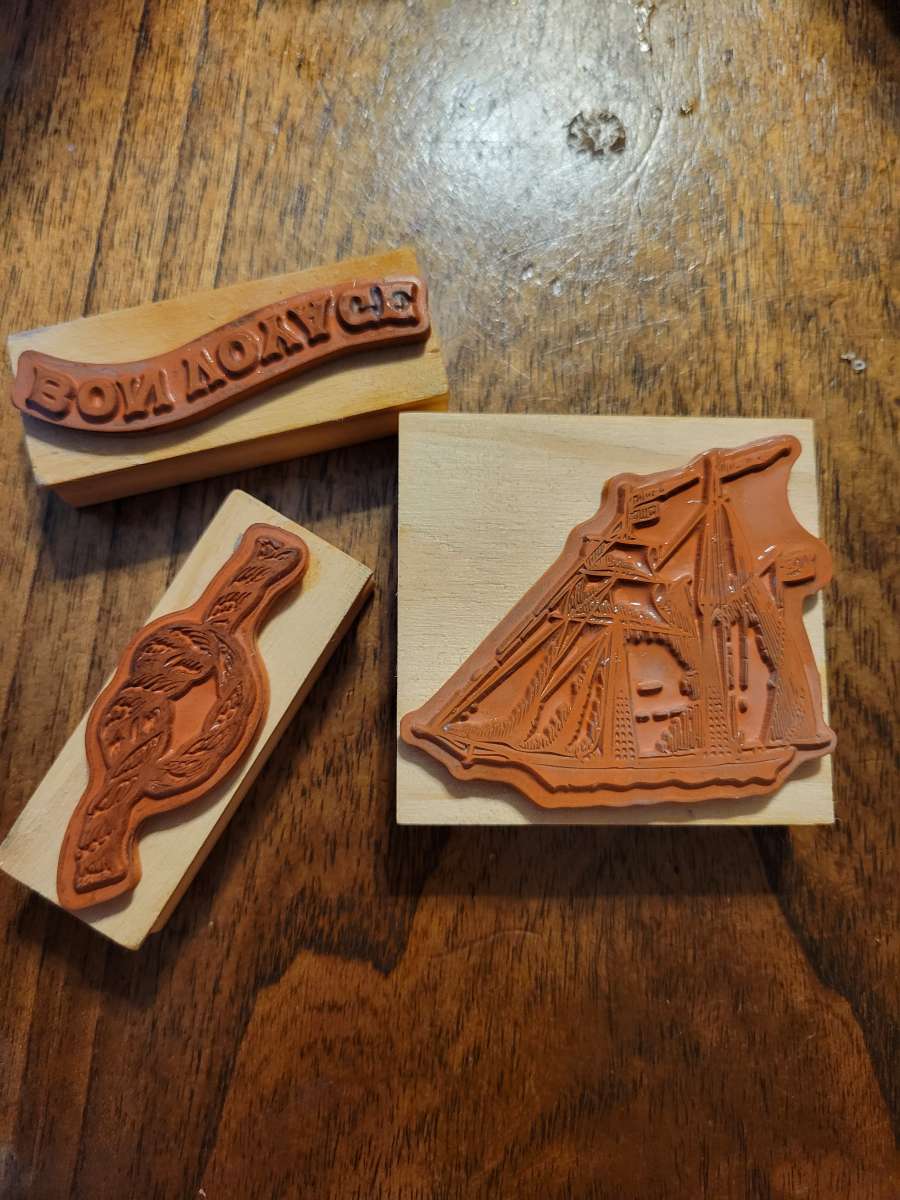 Ocean theme rubber stamps