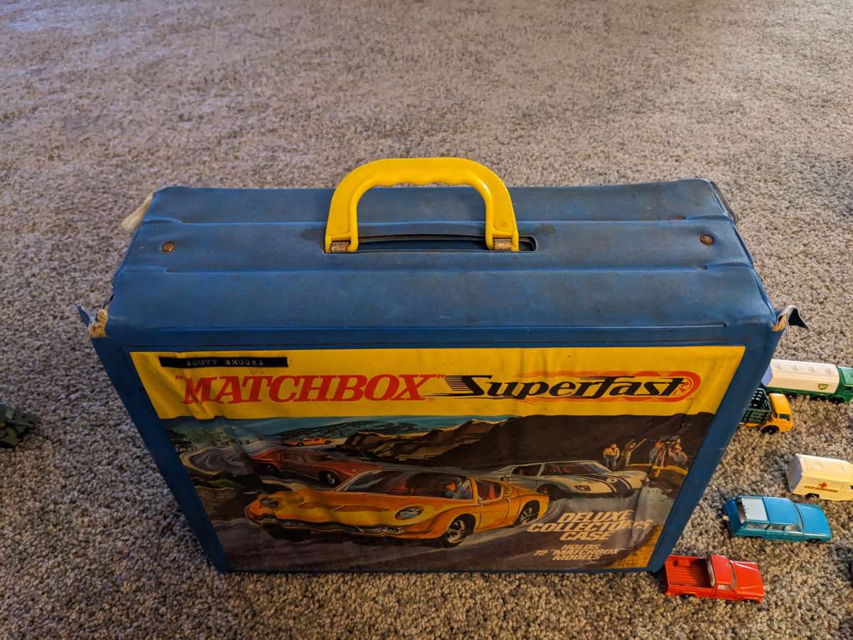 vintage Matchbox Cars by Lesney with Travel Case