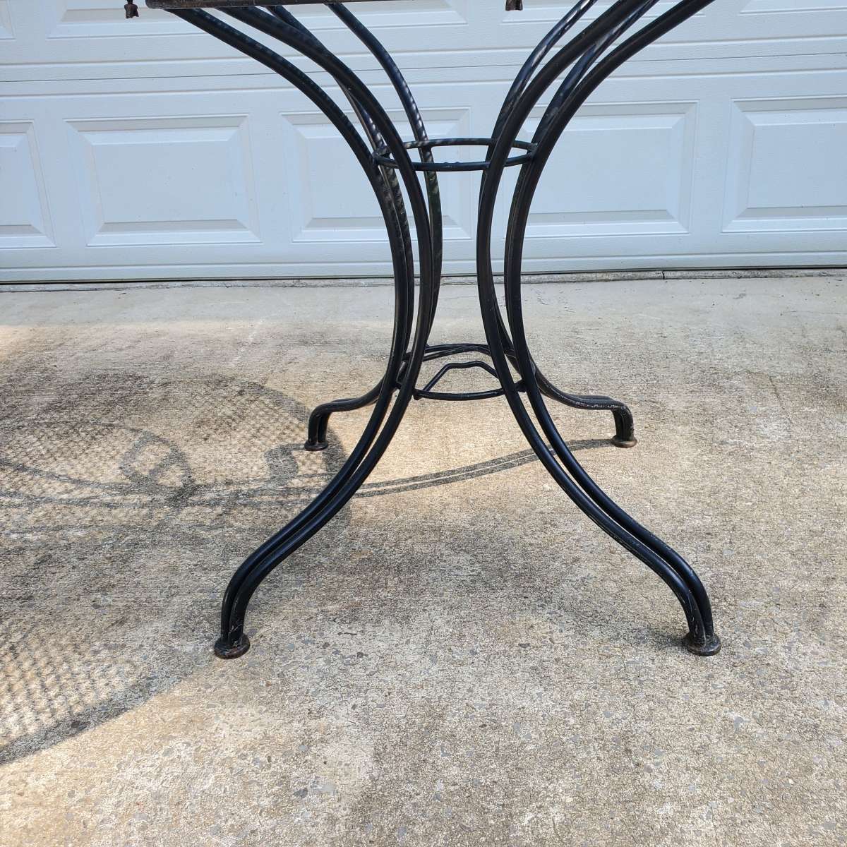 Wrought Iron Black Table W Umbrella Hole