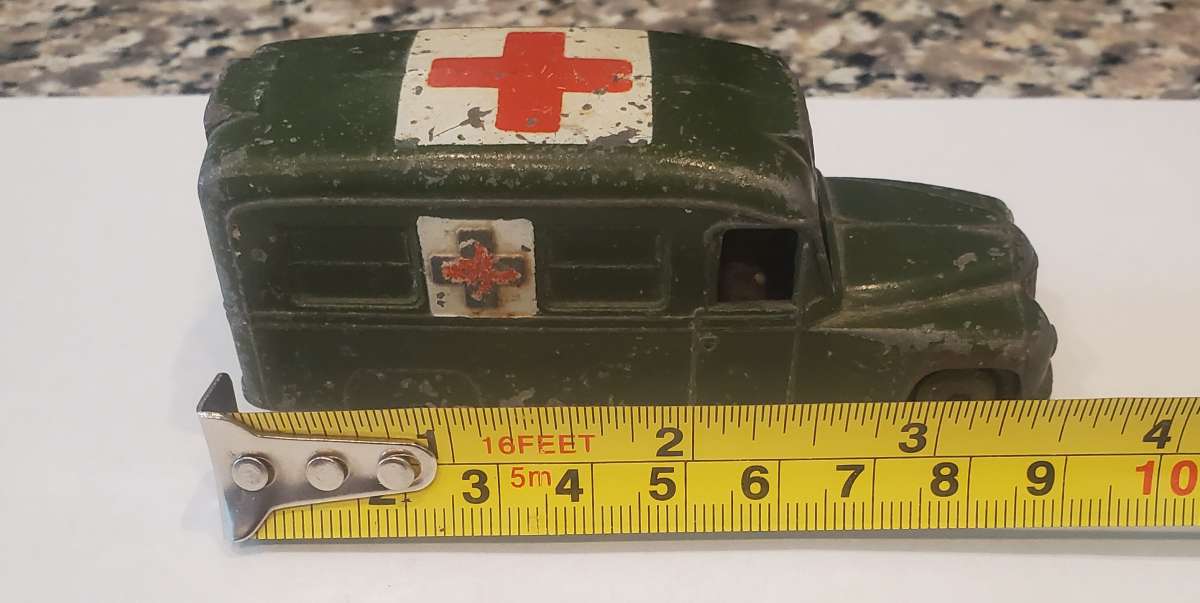 Vintage diecast Military Green Ambulance