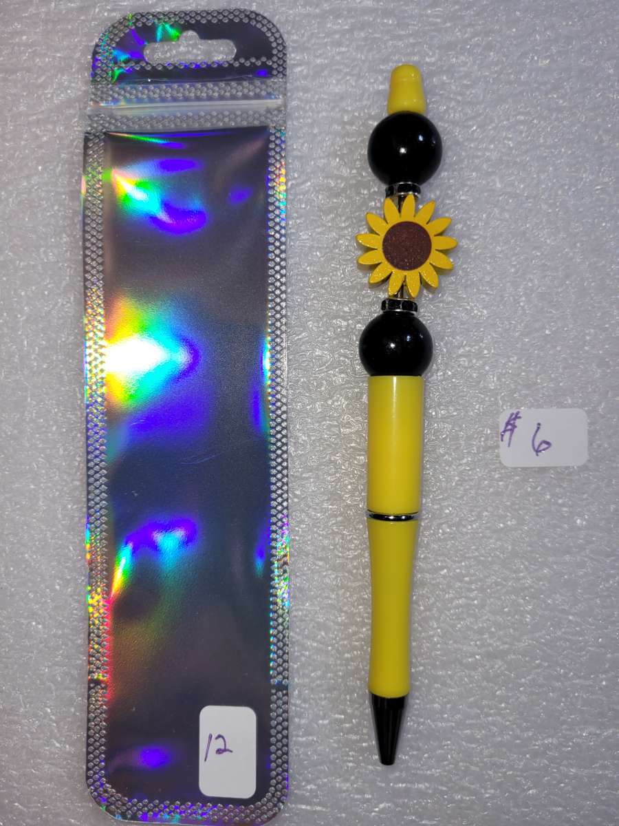Hand beaded pens    Black ink