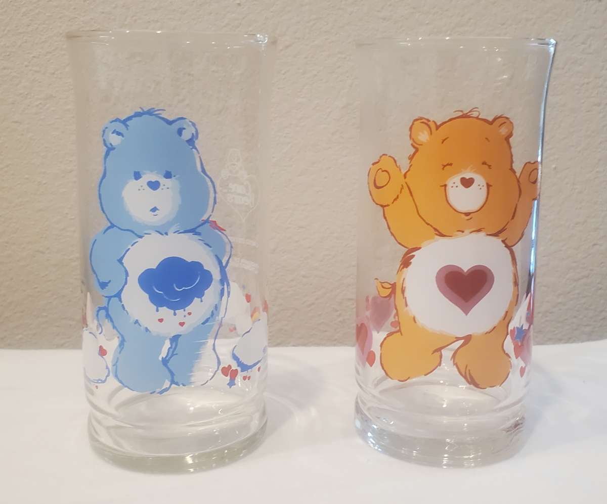 2 1980s Pizza Hut Care Bear Glasses