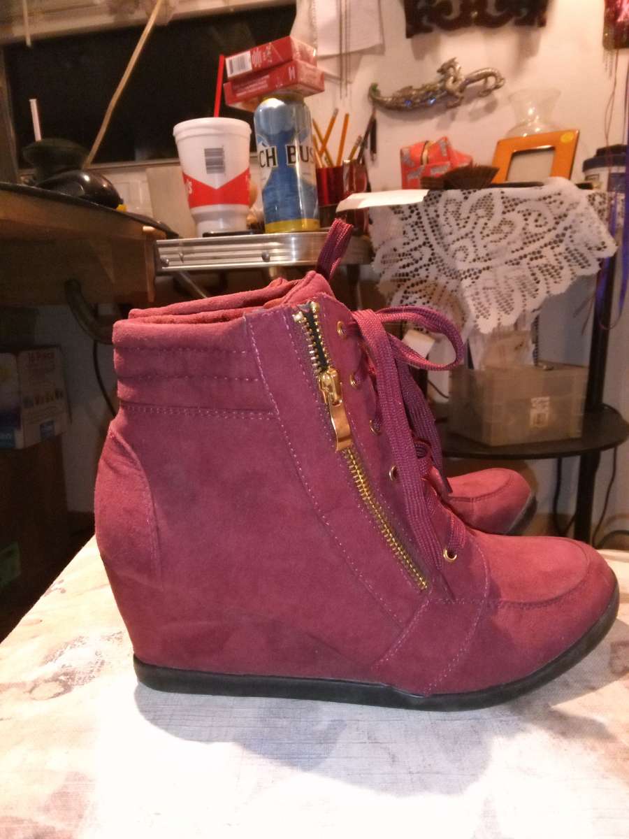 S NJ high top wedge shoes