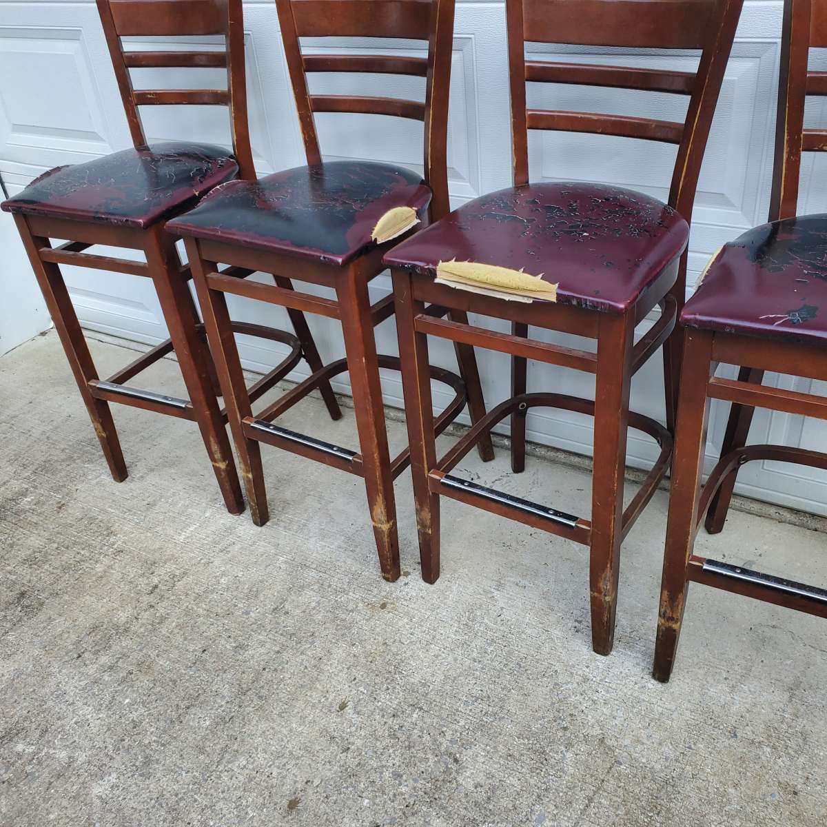 4 Bar Height Wooden Chairs  Cushions Are Rough  RRR Furnitu