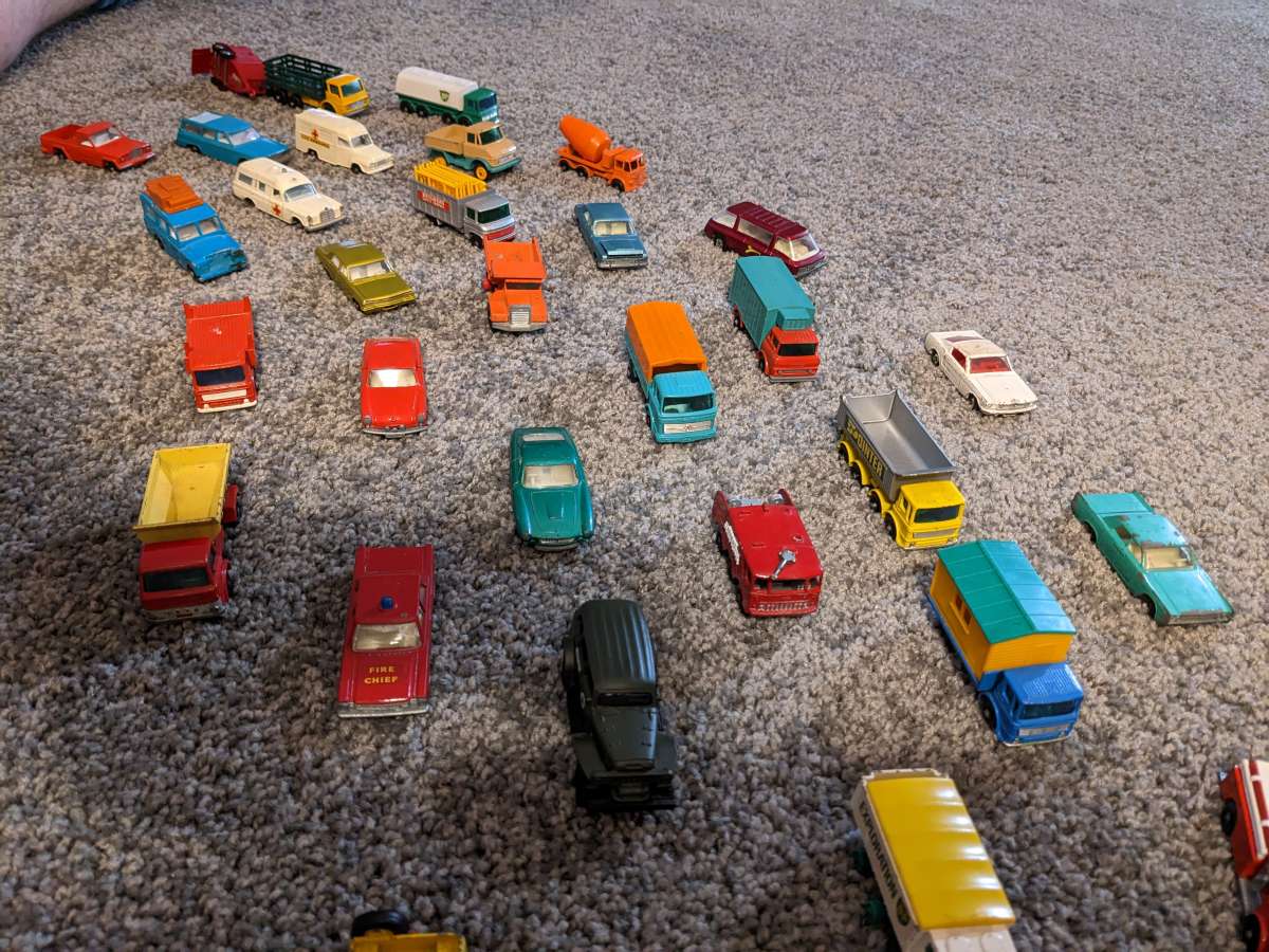 vintage Matchbox Cars by Lesney with Travel Case