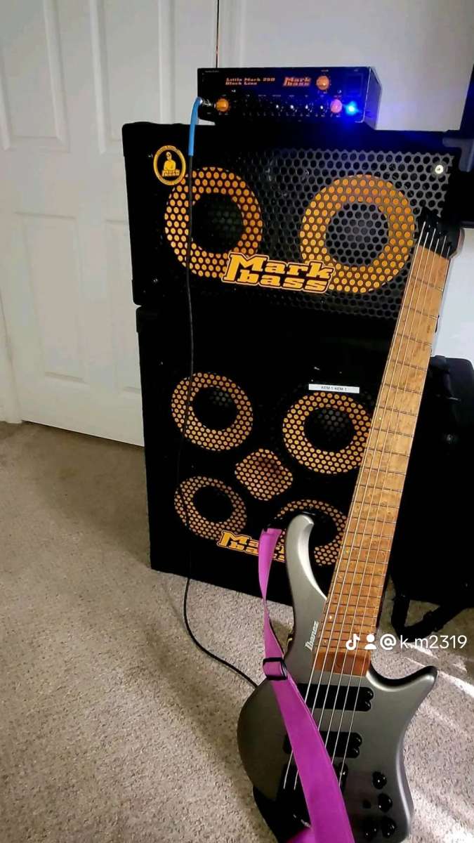 mark bass head and rig and bass guitar