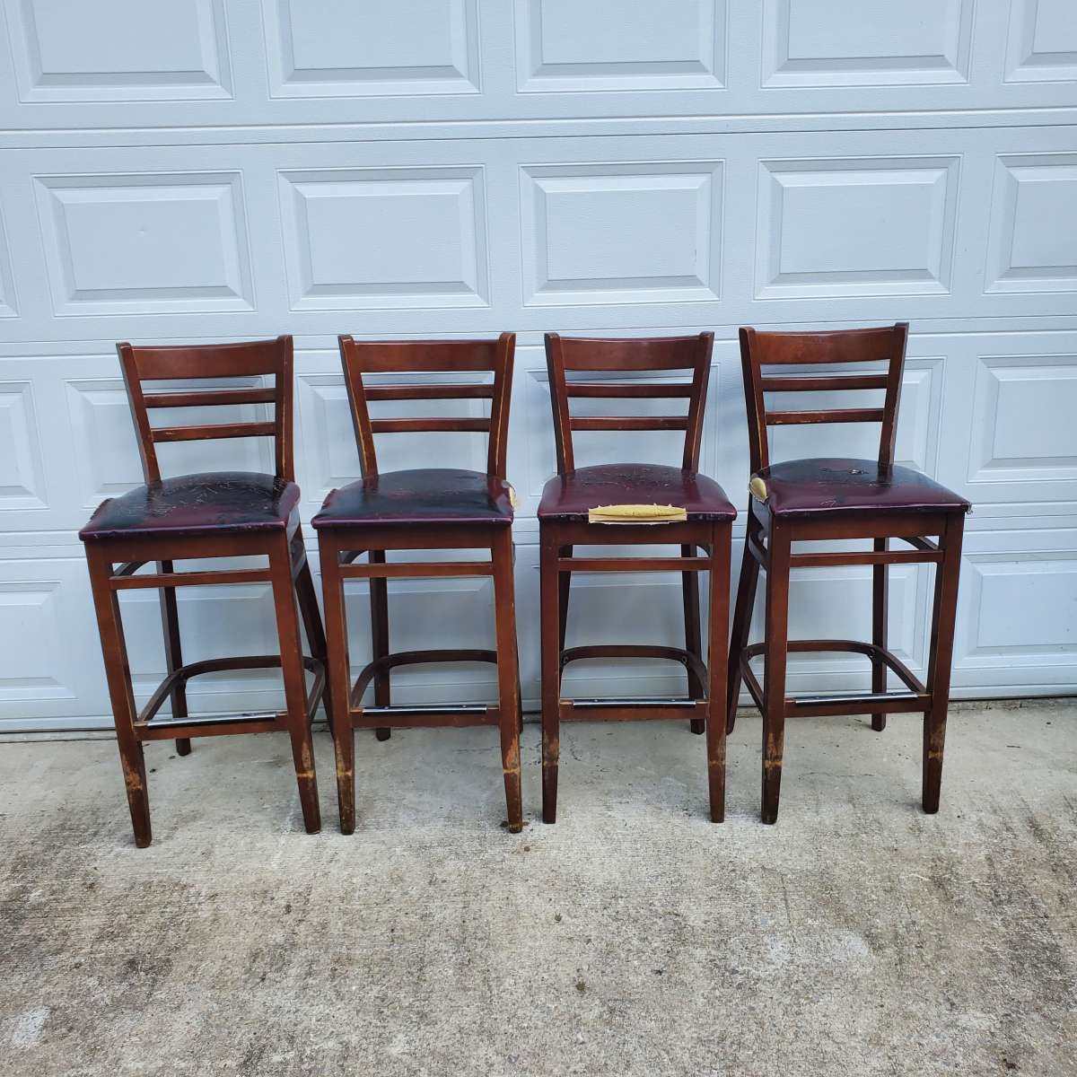 4 Bar Height Wooden Chairs  Cushions Are Rough  RRR Furnitu
