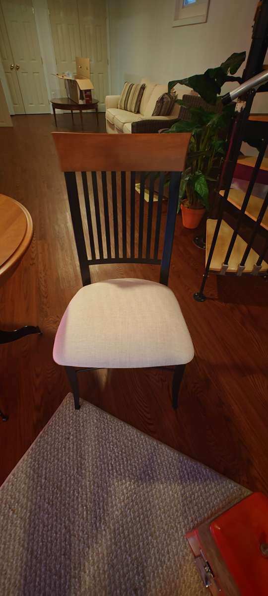 3 Piece Dining Room Set  Solid Maple Table w 2 Mid Century C