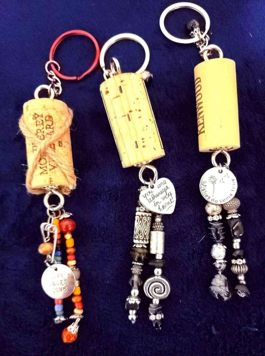 Cork keychains I made
