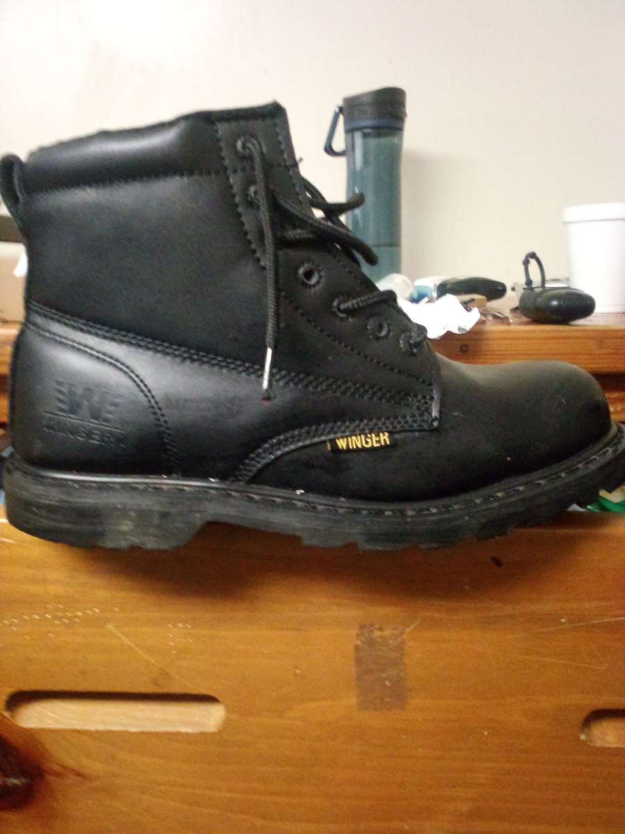 black steel toe winger boots