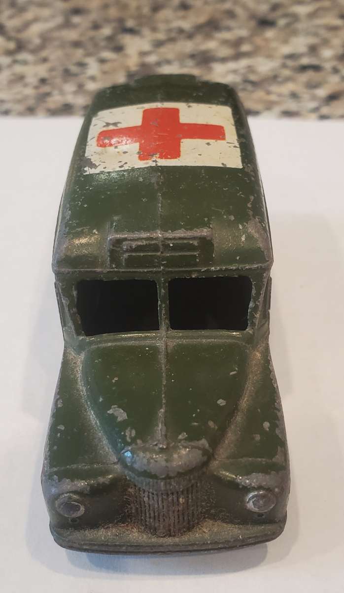 Vintage diecast Military Green Ambulance