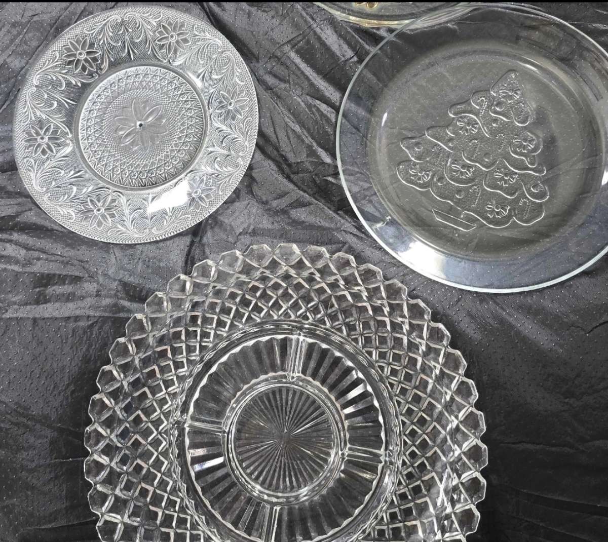 Glass Cookie and Relish serving platters