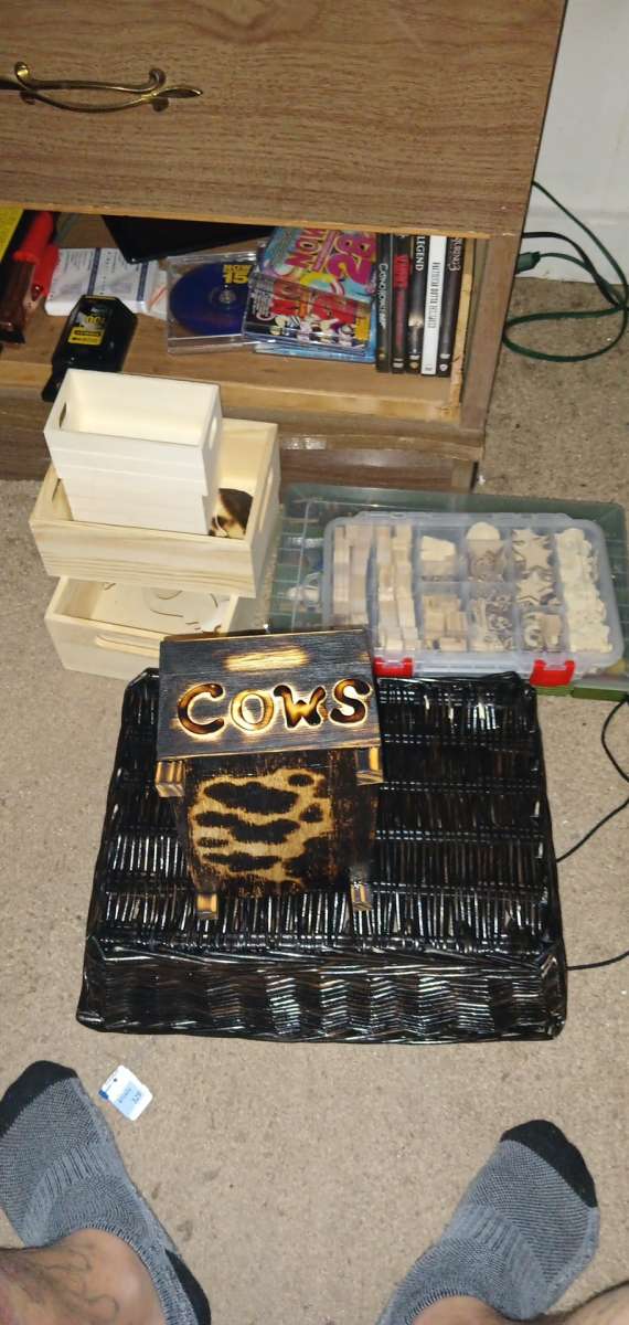 hand crafted box Rubin county themed