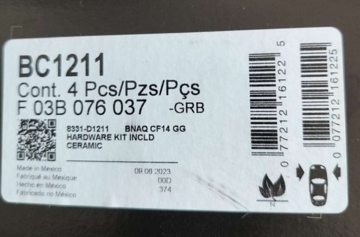 Open Box Unused Bosch Premium Brake Kit