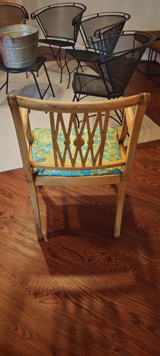 Antique Duncan Phyfe Natural Maple Wooden Armchair