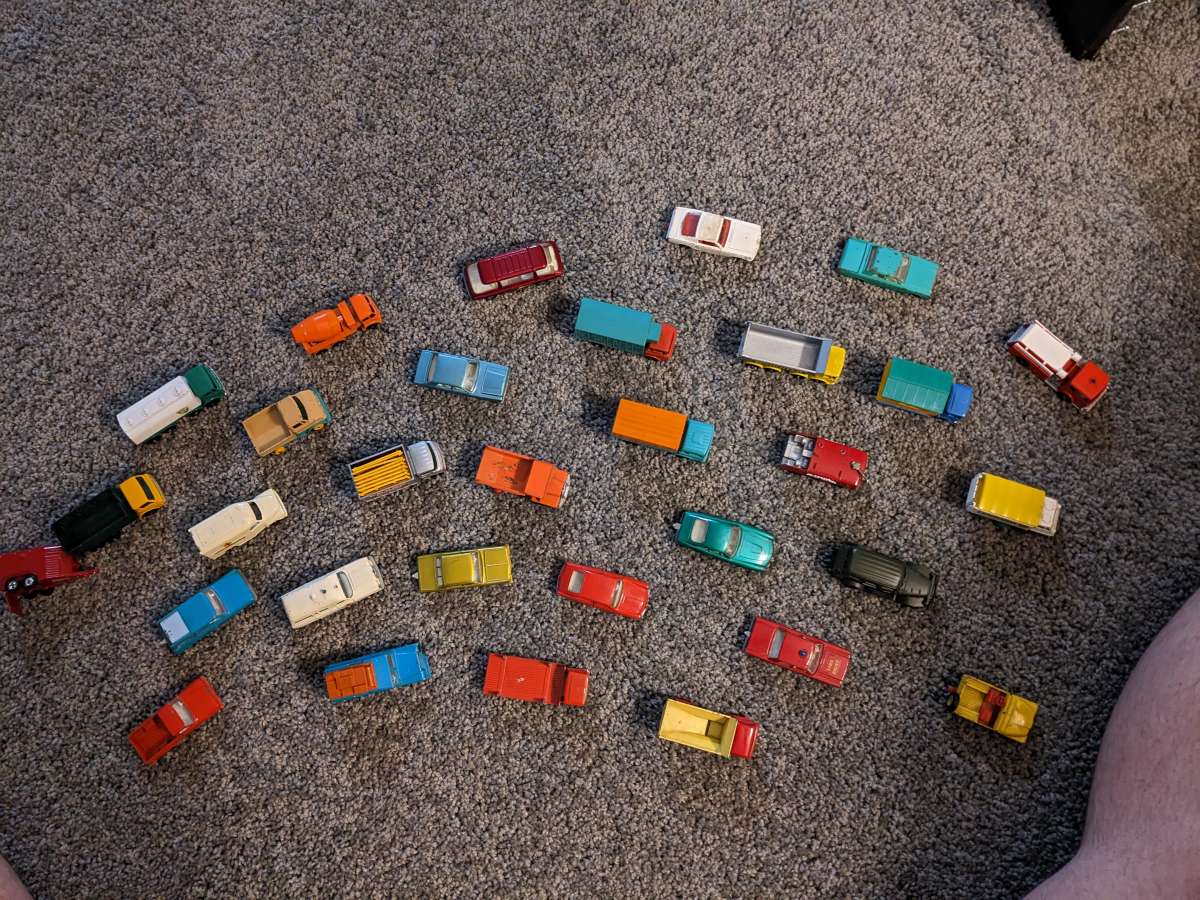 vintage Matchbox Cars by Lesney with Travel Case
