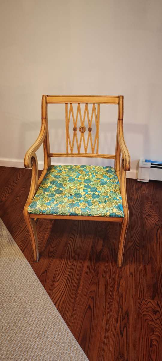 Antique Duncan Phyfe Natural Maple Wooden Armchair