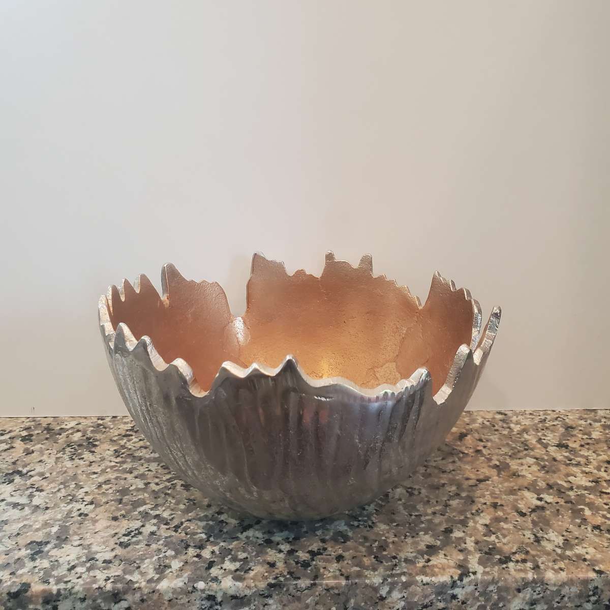 Jagged Egg like Pot bowl 6 tall 10 wide