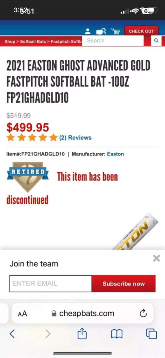 Easton Ghost Advanced Gold Fastpitch Softball Bat