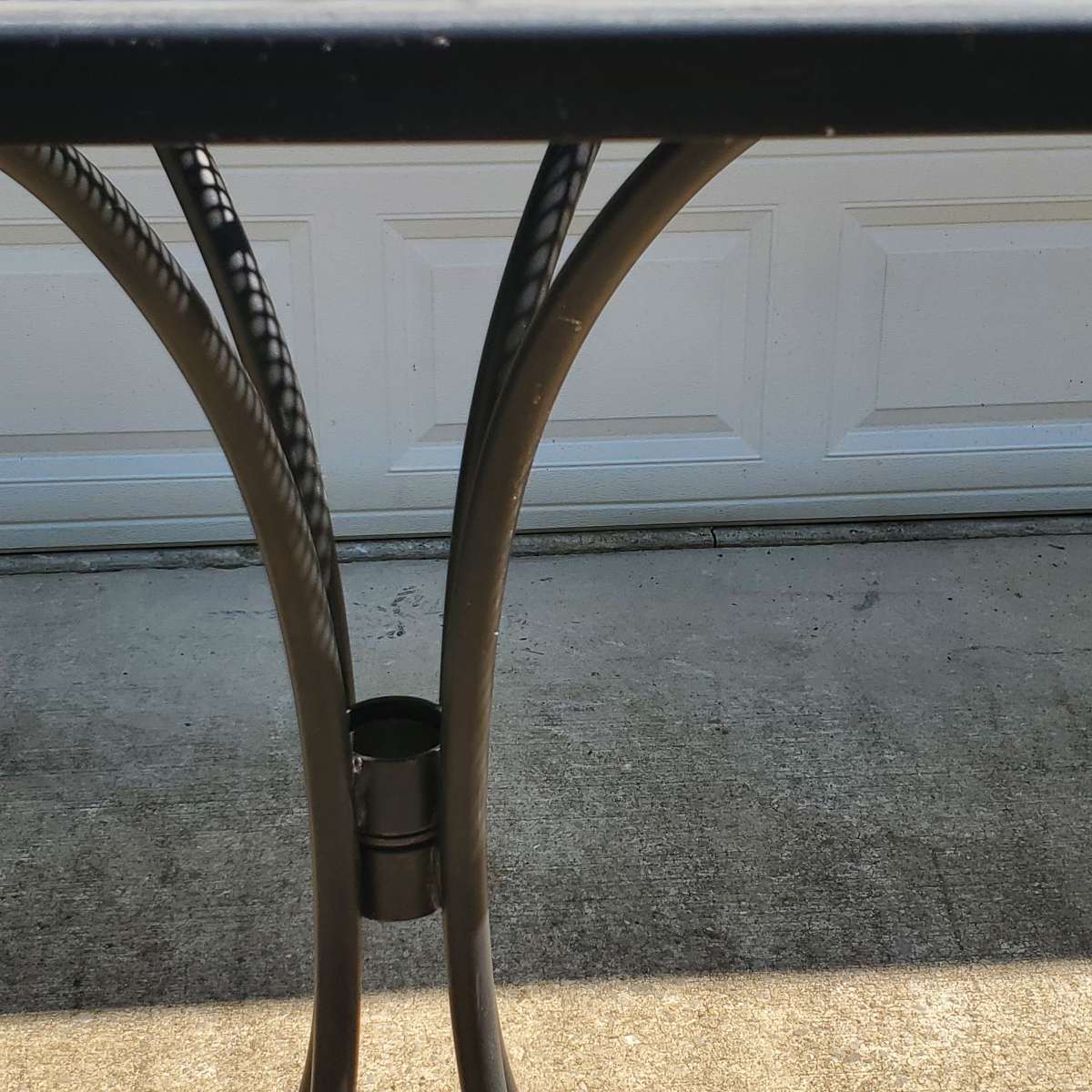 Bar Height Wrought Iron Table W Umbrella Hole 36x36x42