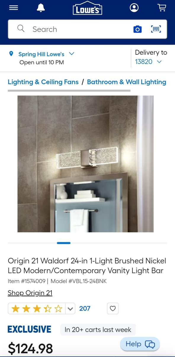Origin21 Waldorf LED Vanity Light Bar BRAND NEW