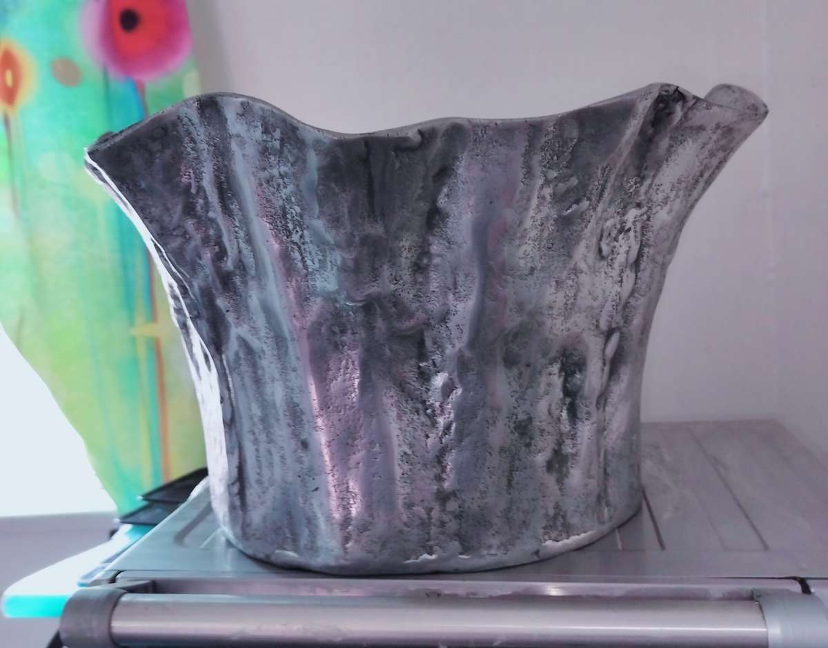 Vintage Metal Tree Trunk Vase or Other Display