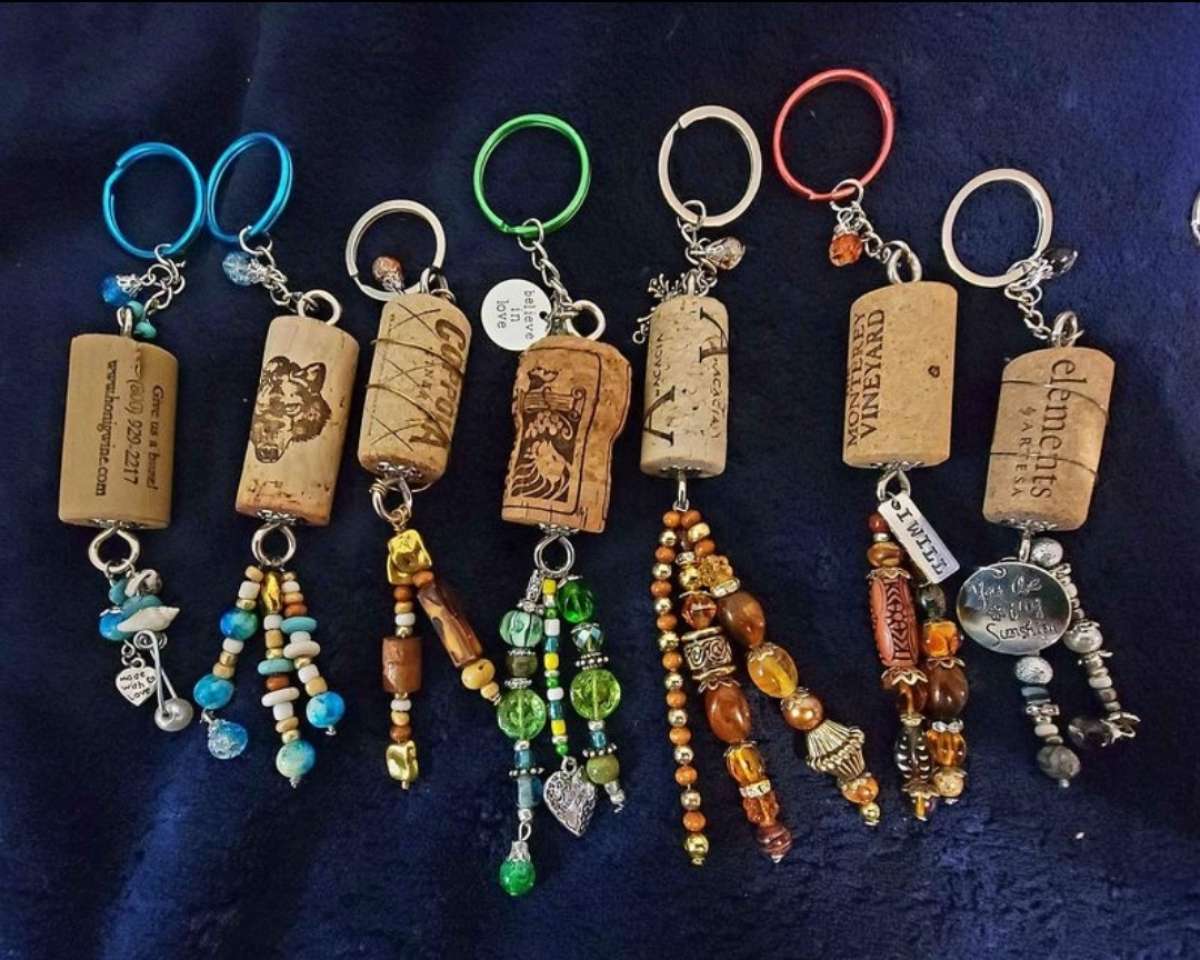 Cork keychains I made