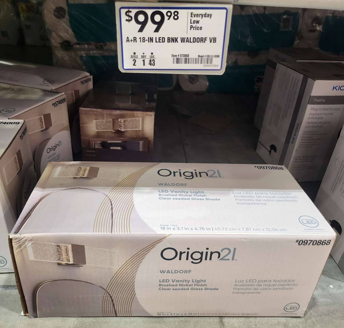 Origin21 Waldorf Vanity Light Bar BRAND NEW