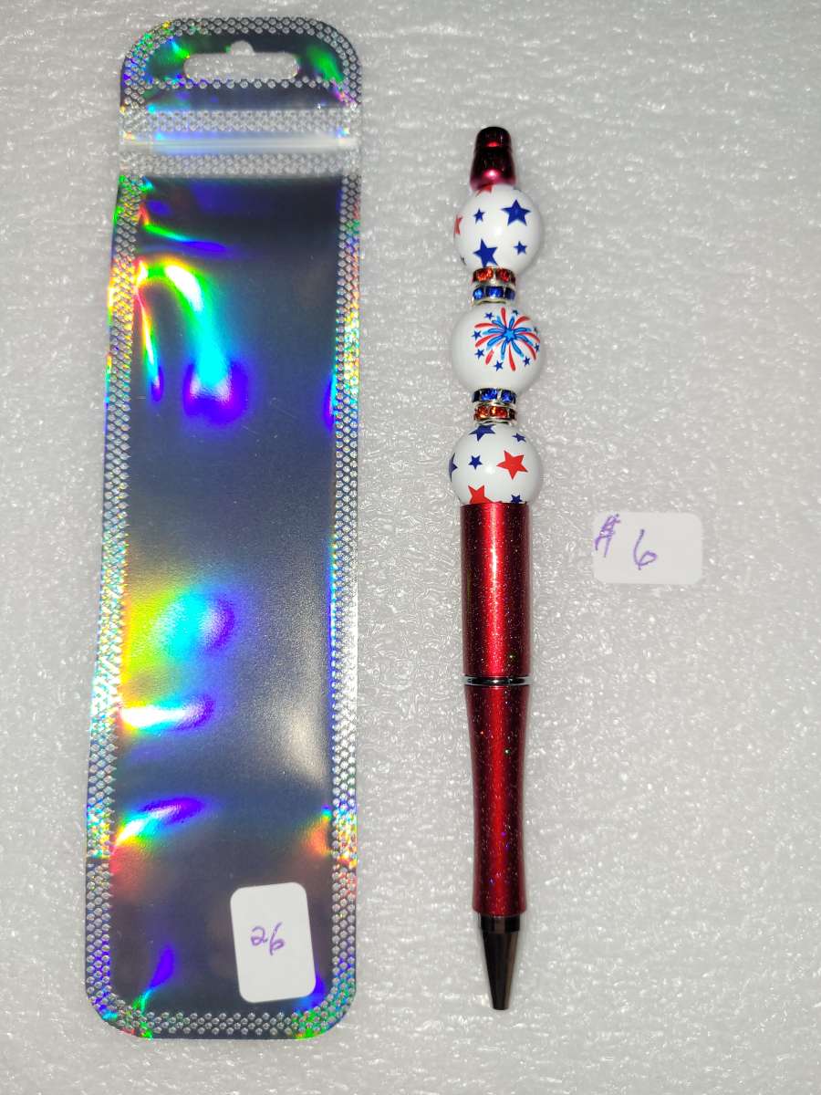 Hand beaded pens    Black ink
