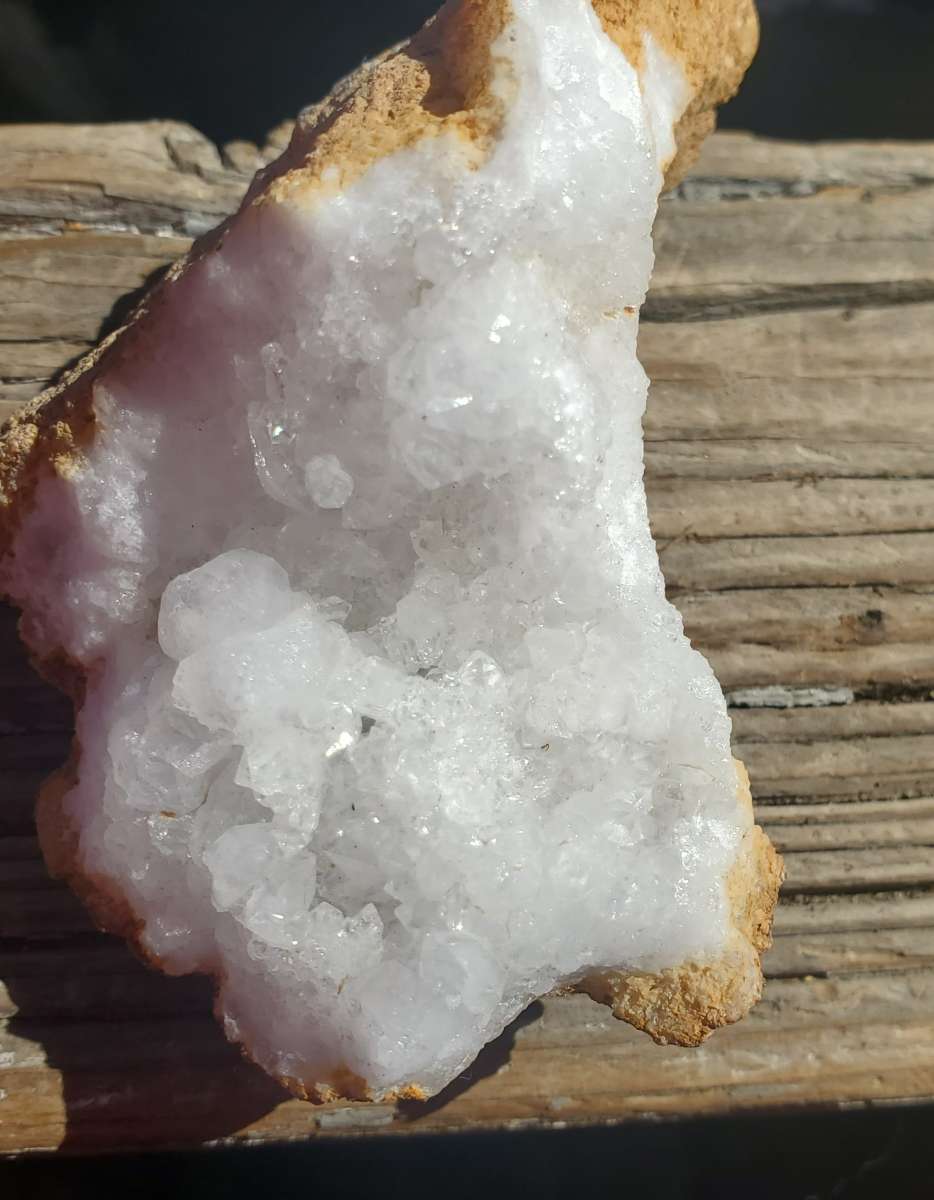 white quartz geode