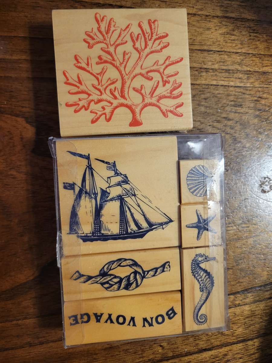 Ocean theme rubber stamps