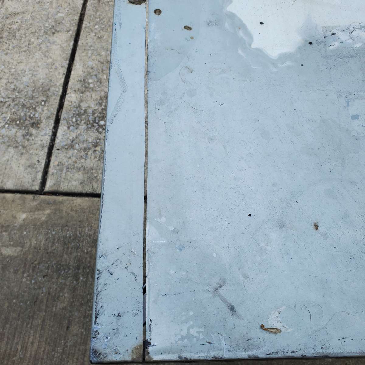 Metal Table With Straight Line Cut On One Side  315x315x29