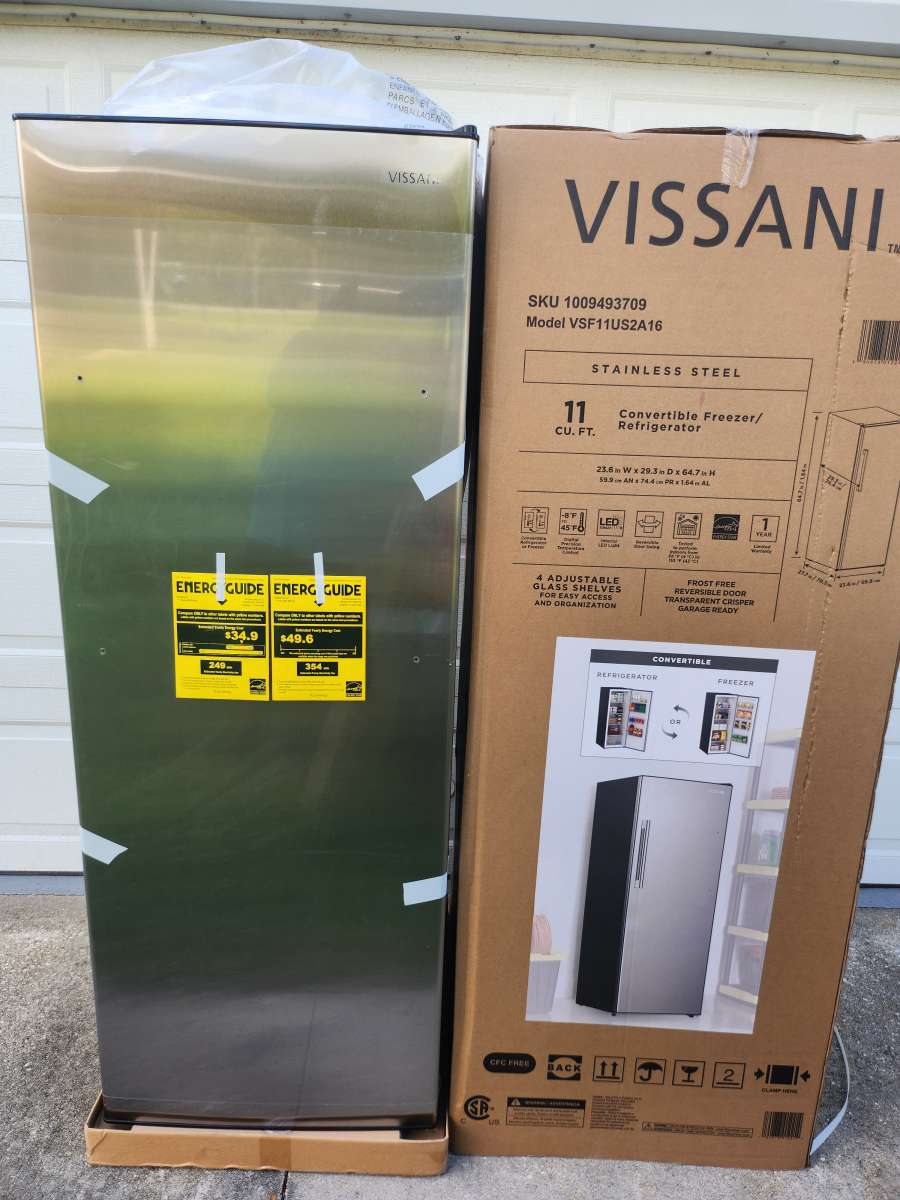 Vissani Convertible Upright Freezer Refrigerator