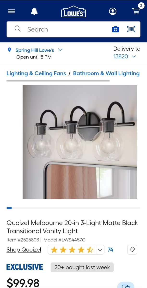 Quoizel Melbourne 3 Light Vanity Light