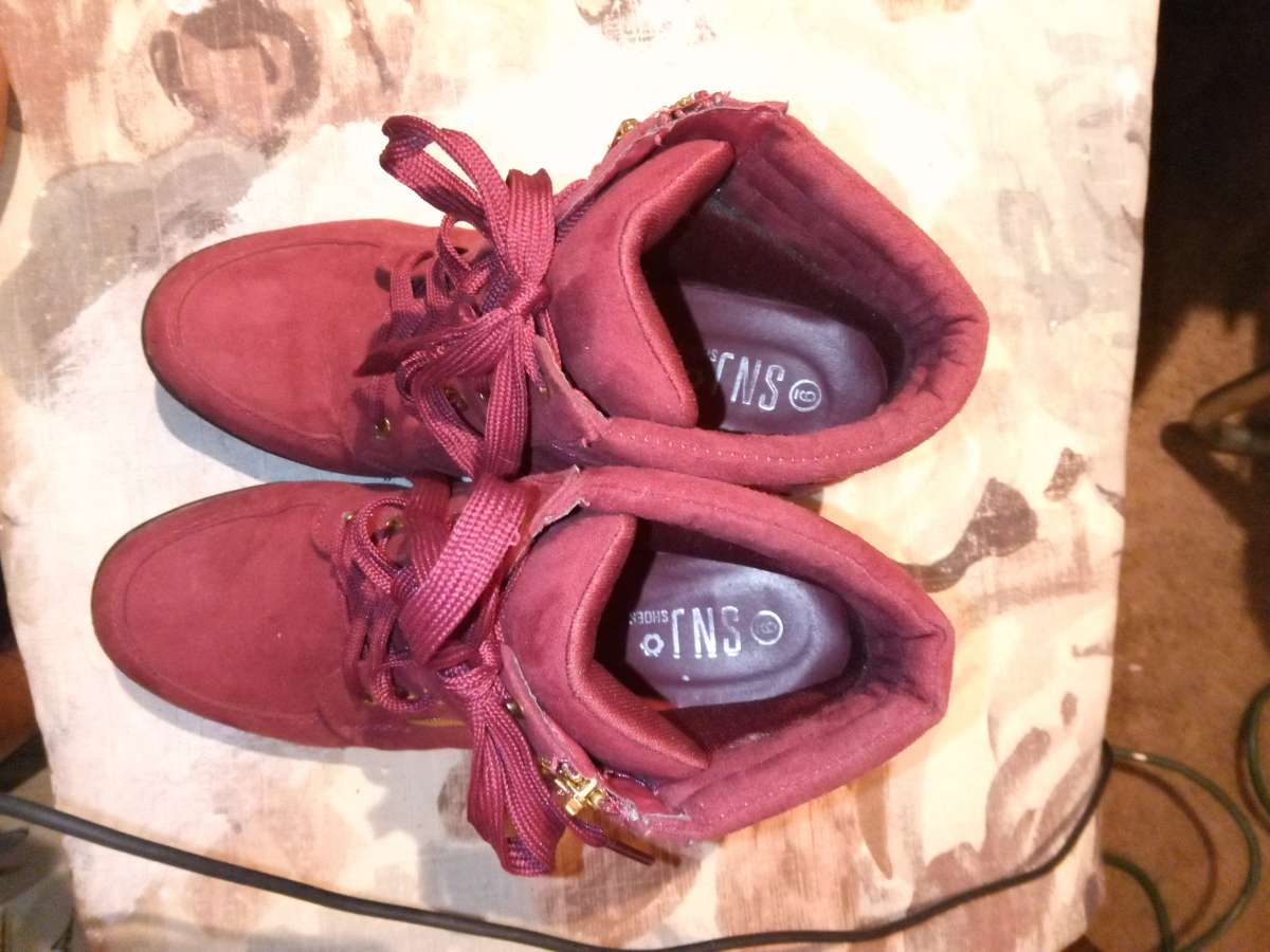 S NJ high top wedge shoes