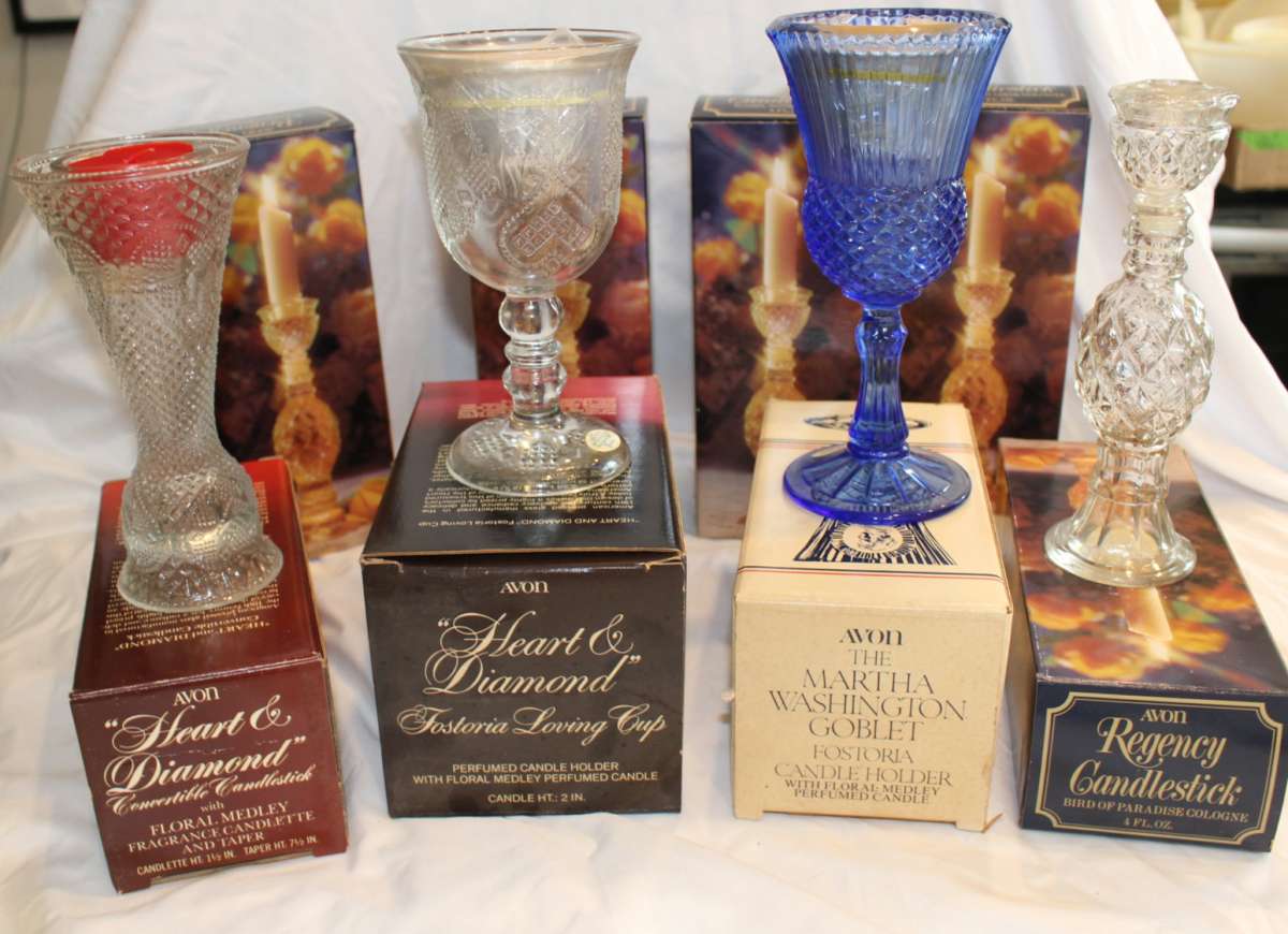 8 New in Box Vintage Avon Candle holders