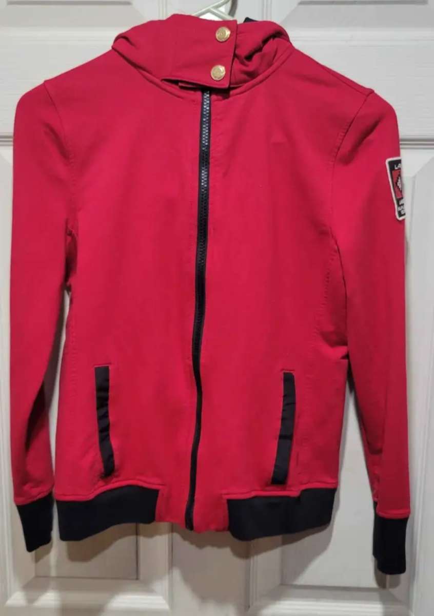 LRL Ralph Lauren Red and Black Hooded Athletic Jacket Woman