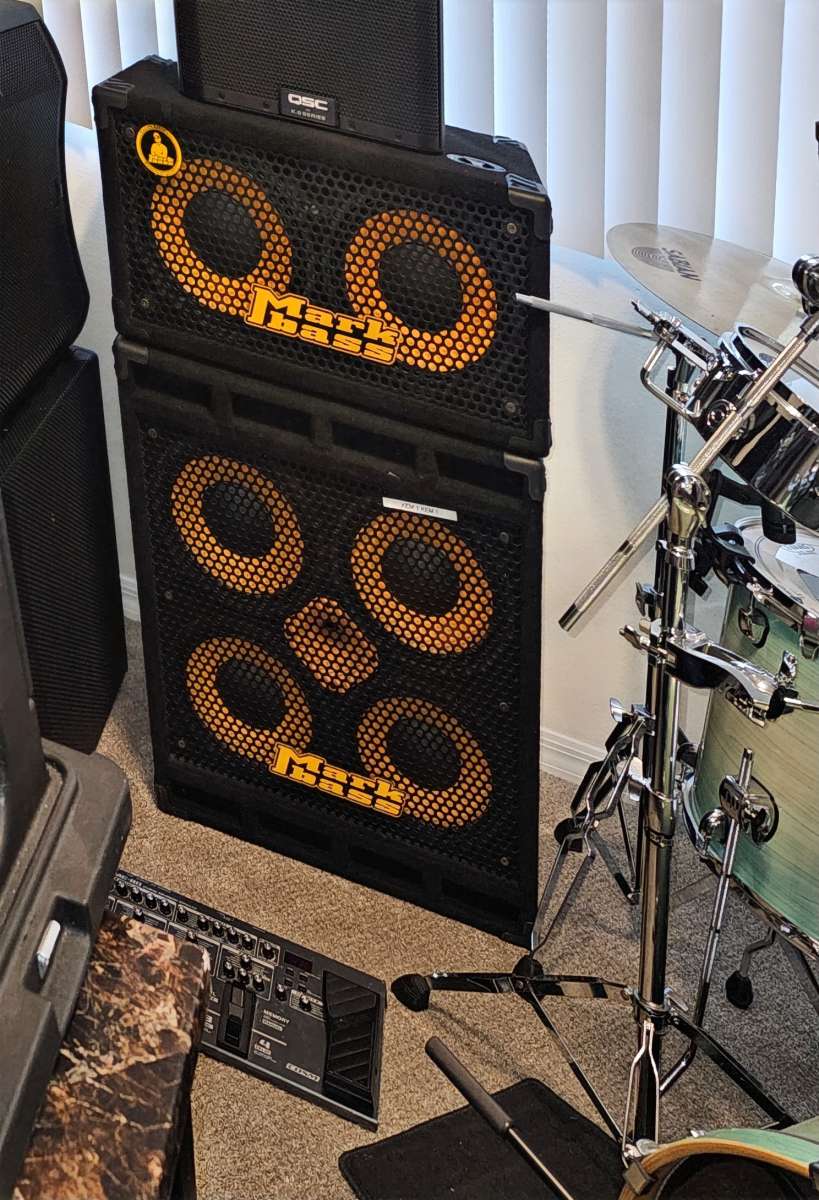 mark bass head and rig and bass guitar