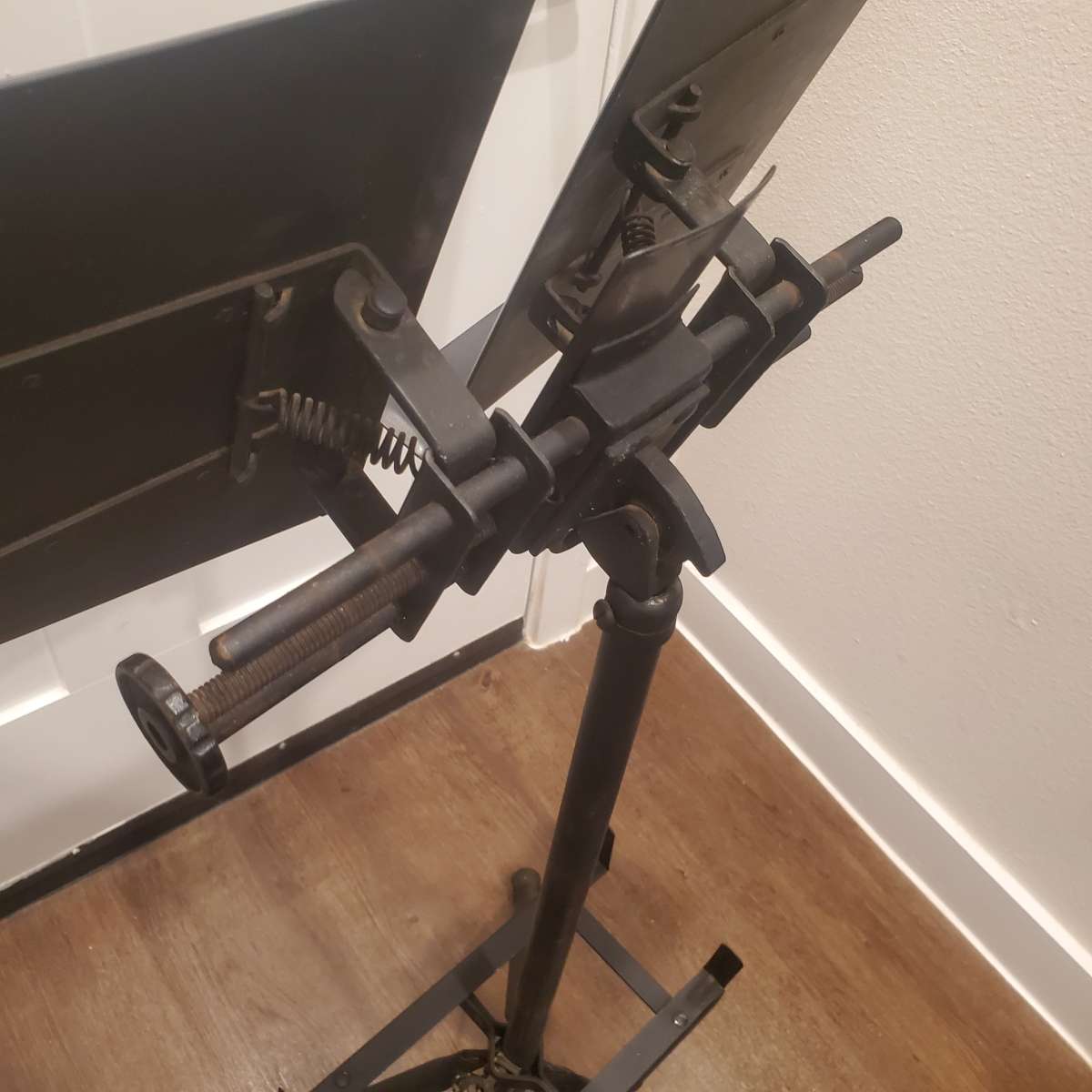 Vintage Cast Iron Dual Music Book stand w wheels