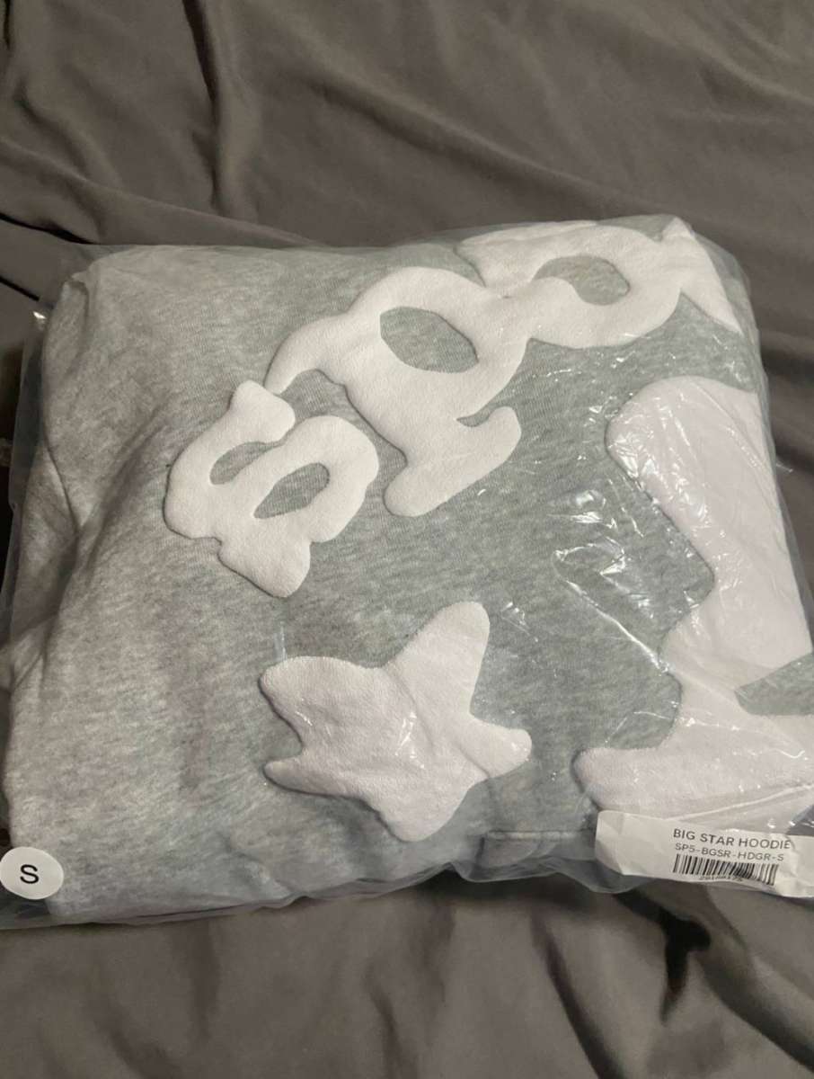 Gray Sp5der Worldwide Beluga Hoodie all sizes