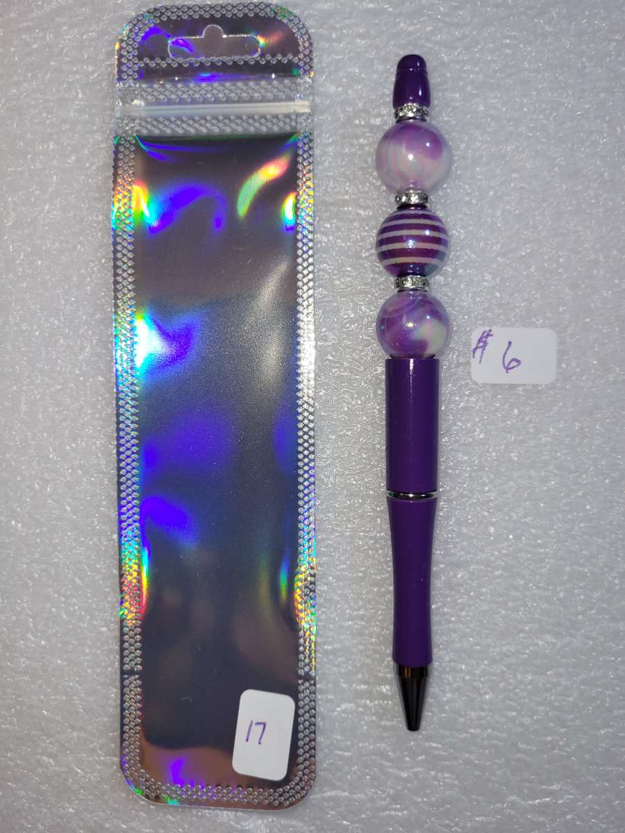 Hand beaded pens    Black ink