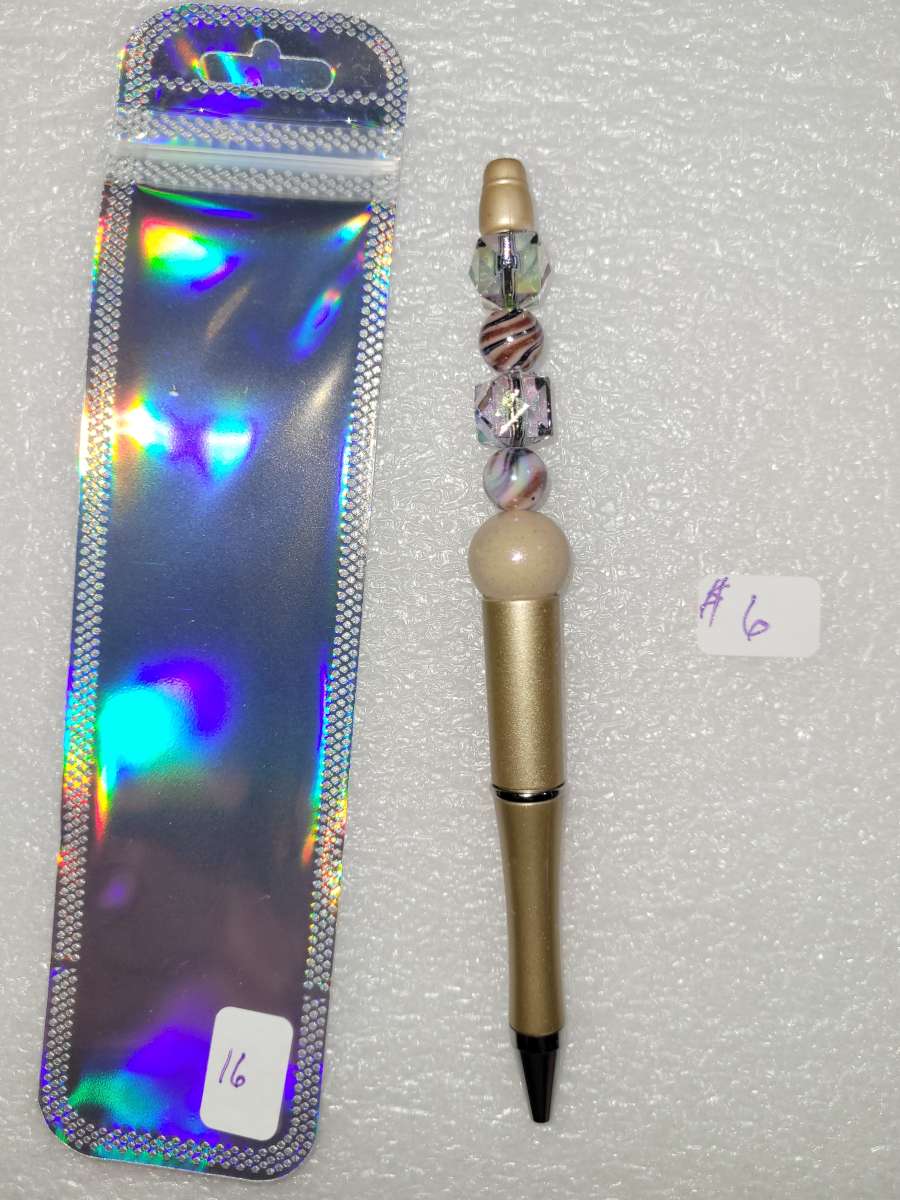 Hand beaded pens    Black ink
