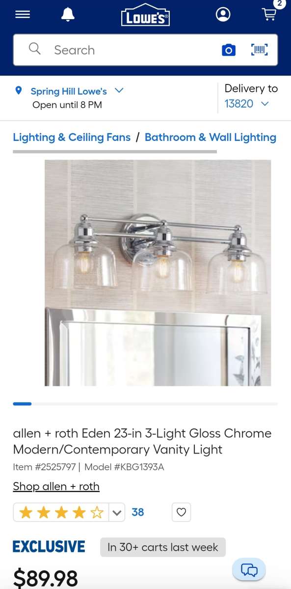 Allen Roth Eden Vanity Light