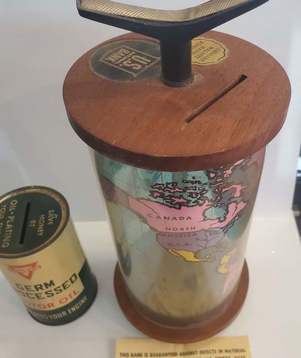 2 Vintage Coin Penny Banks