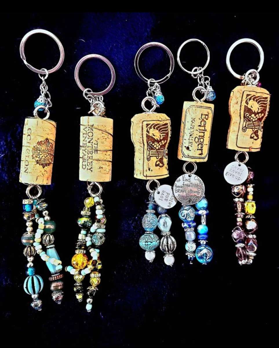Cork keychains I made