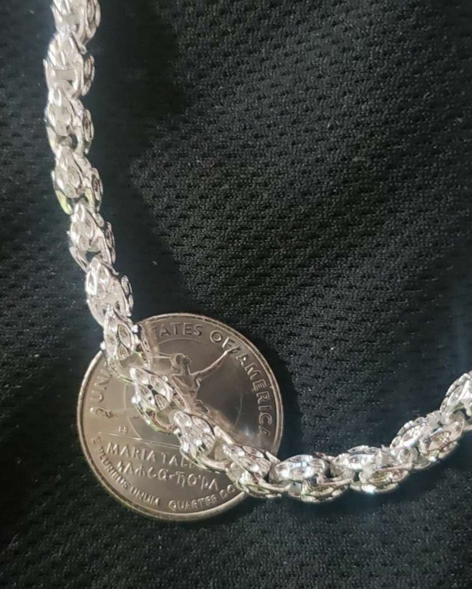 brand new silver 20in 6mm thick bamboo style necklace