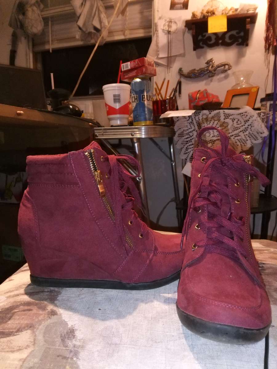S NJ high top wedge shoes