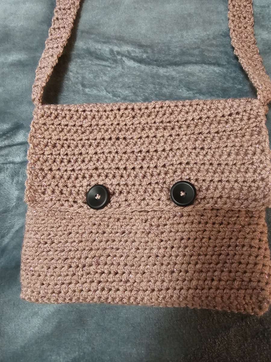Pink Crocheted Crossbody bag