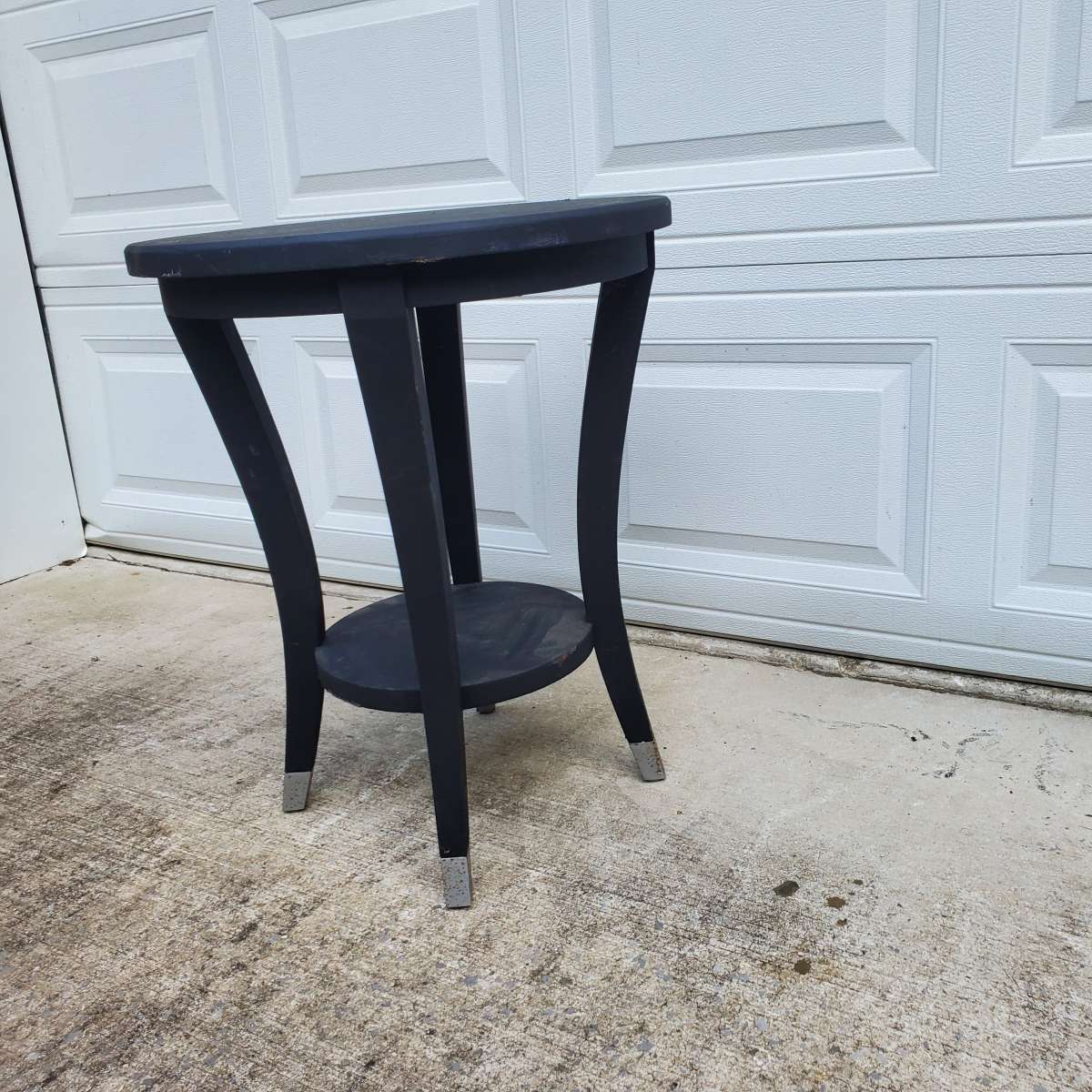 Black Wood Side Table  21 x 26 Tall  RRR Furniture